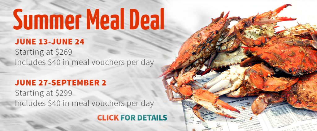 Summer Meal Deal details with steamed crabs